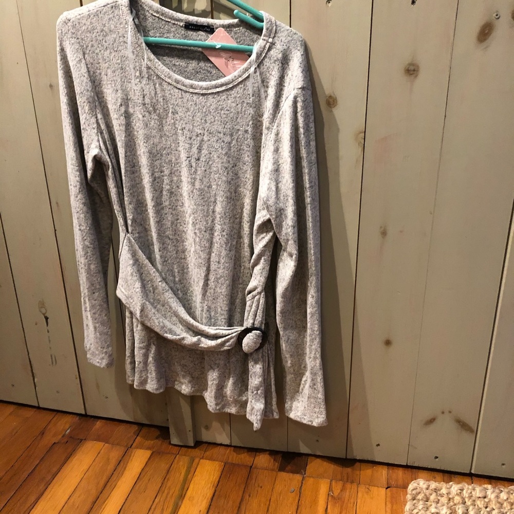 Grey Belted Sweater